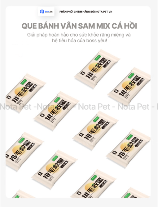 Que Bánh Vân Sam Mix Cá Hồi Notapet